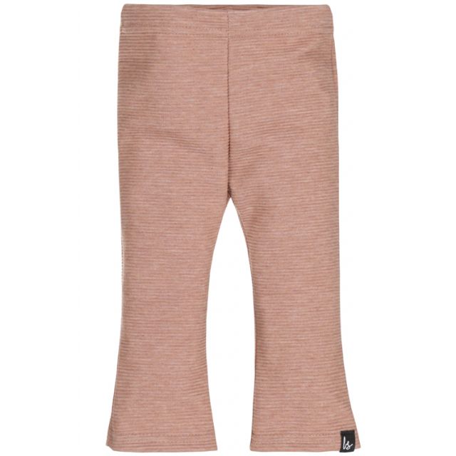 Flared pants rib gemeleerd clay pink