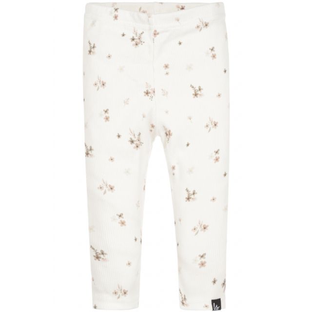 Legging rib flower karla offwhite/brown