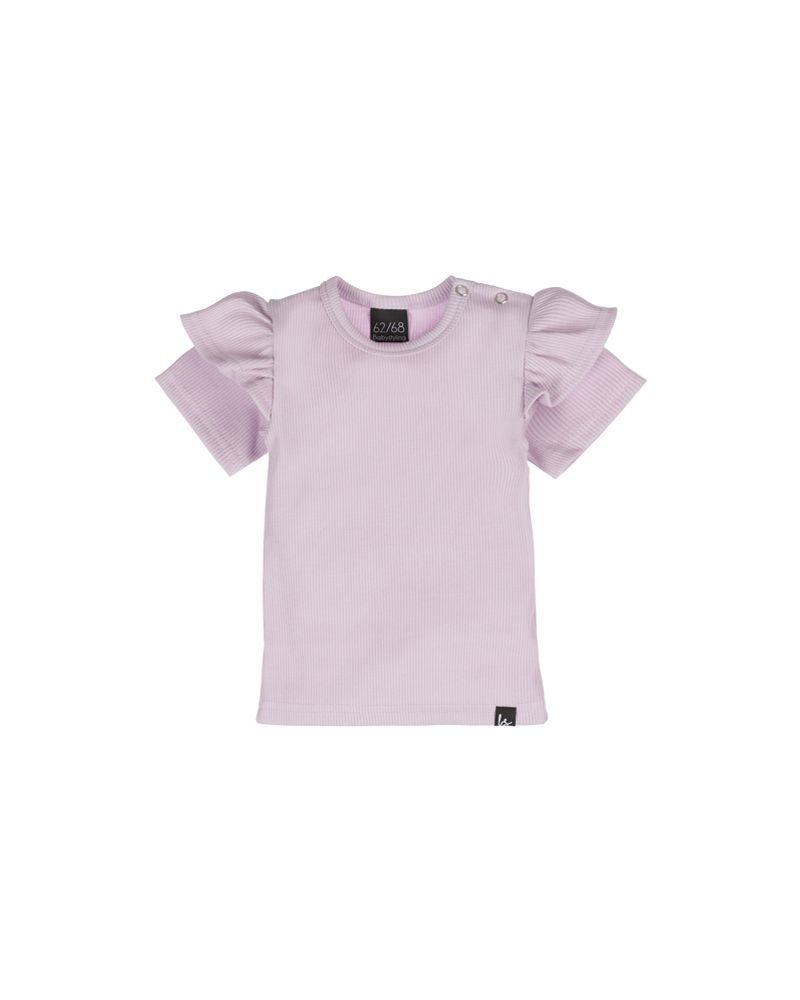 Ruffle t-shirt lila