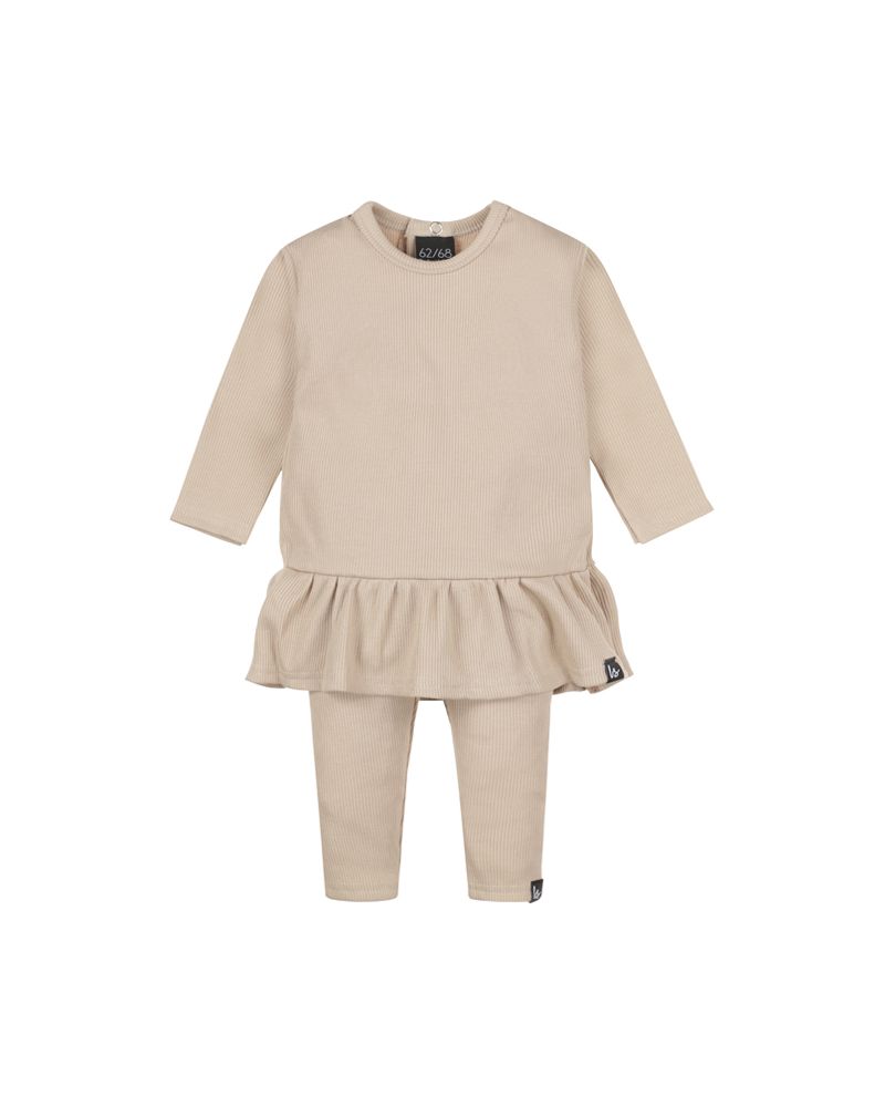 Two pieces set - rib legging & tunic (donker beige)