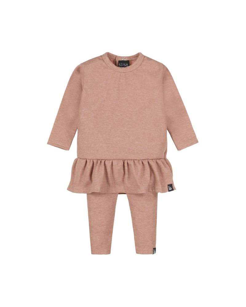 Two pieces set - rib legging & tunic (oud roze melange)