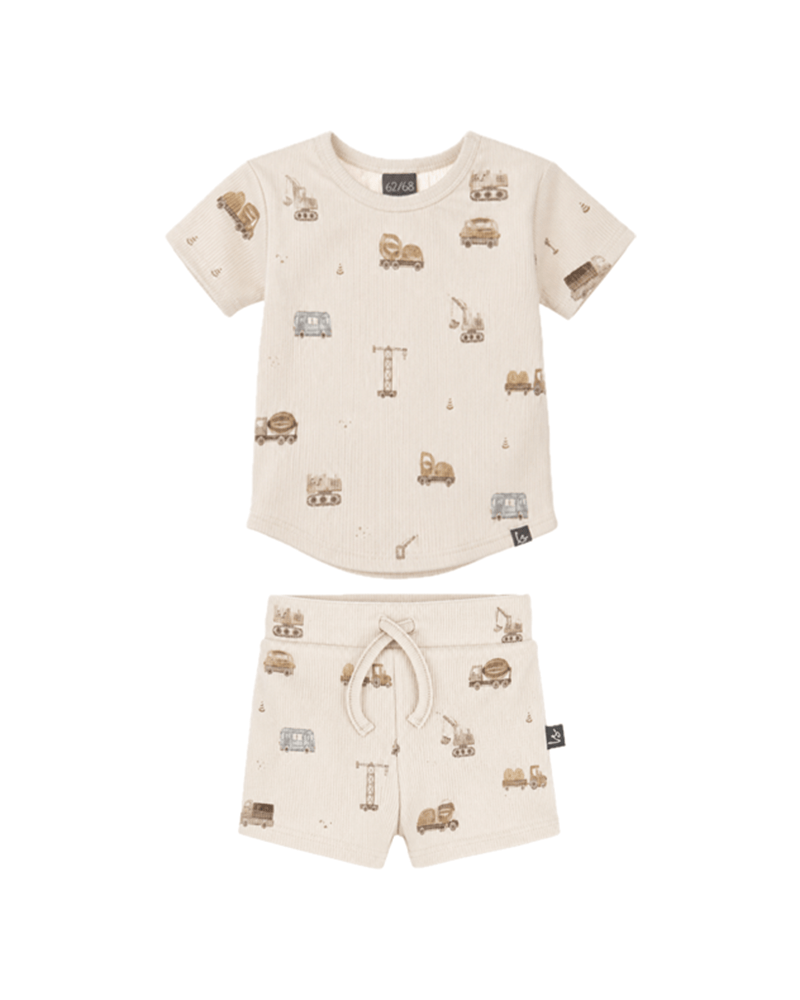 Outfit rib jersey set hijskraantjes