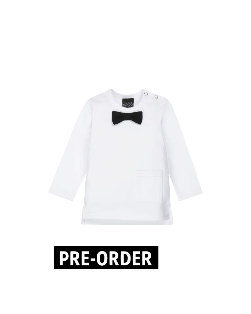 Split longsleeve met strikje (wit)